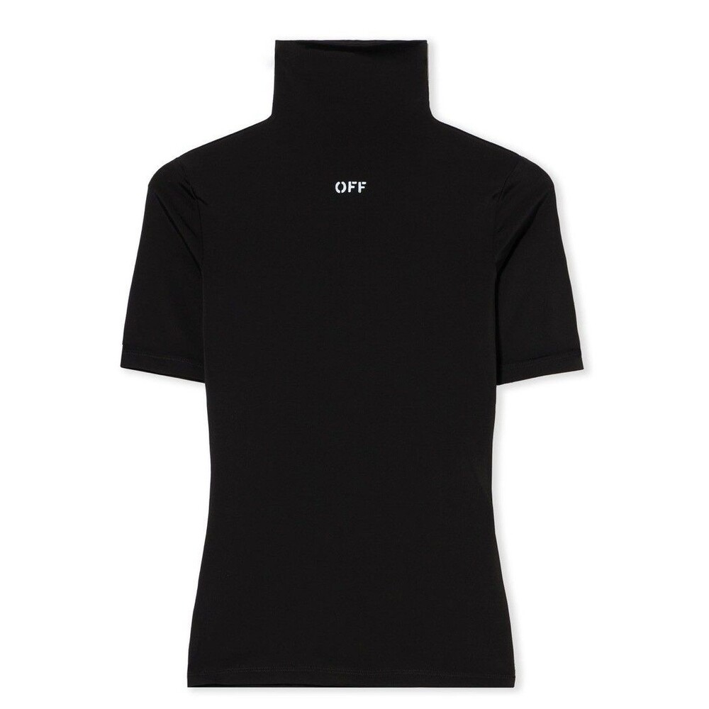 Off-White Black Off Stamp Second Skin Turtleneck T-shirt 38 Retail: $400 NWT